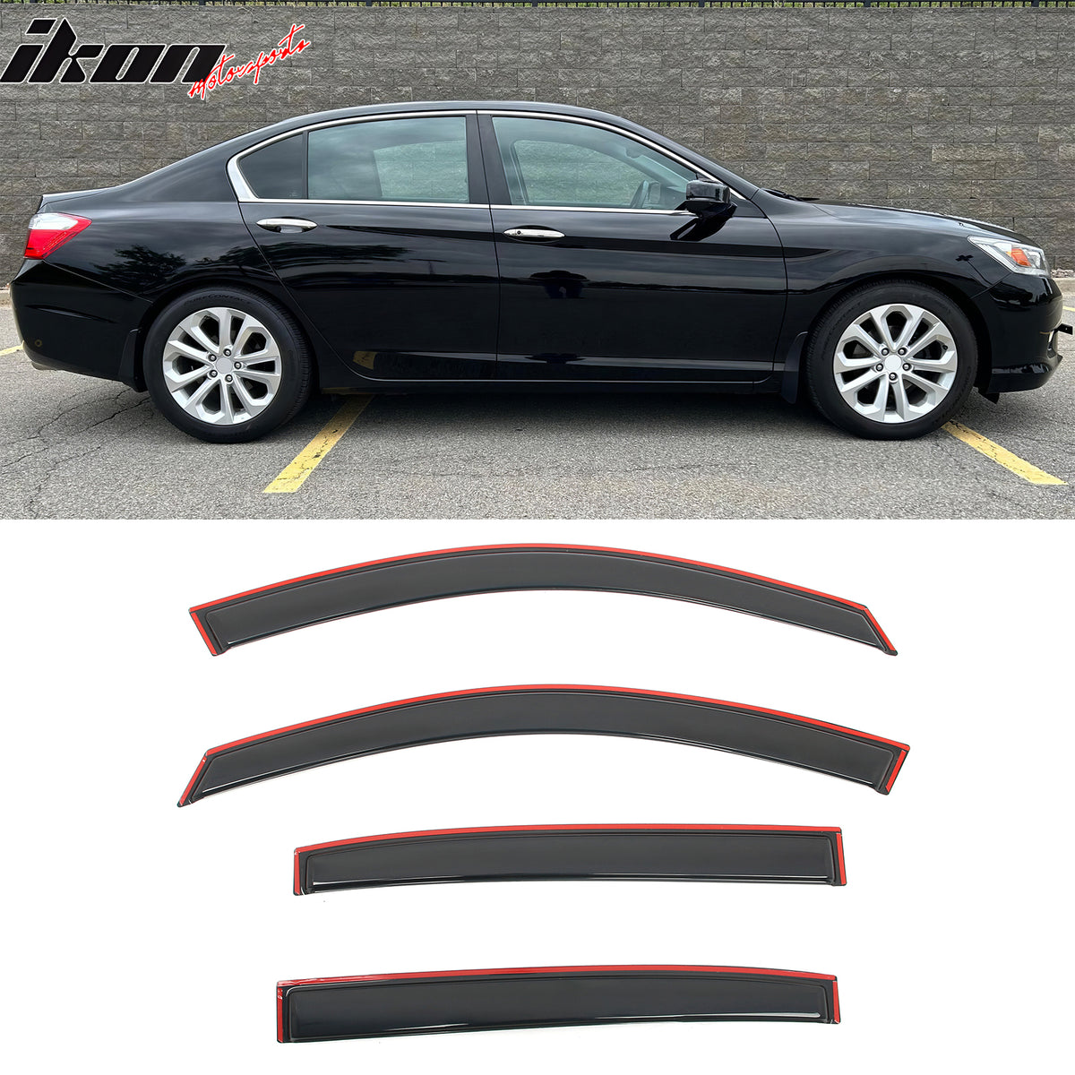 4pcs Sun Rain Guard Trim Door Window Protection Visor In Channel Mount Style Smoke For Honda For Accord 2013-2017 - Foto 6