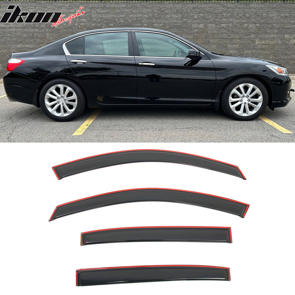 2013-2017 Honda Accord 4dr Window Visors In-Channel Rain Sun Guard 4PC
