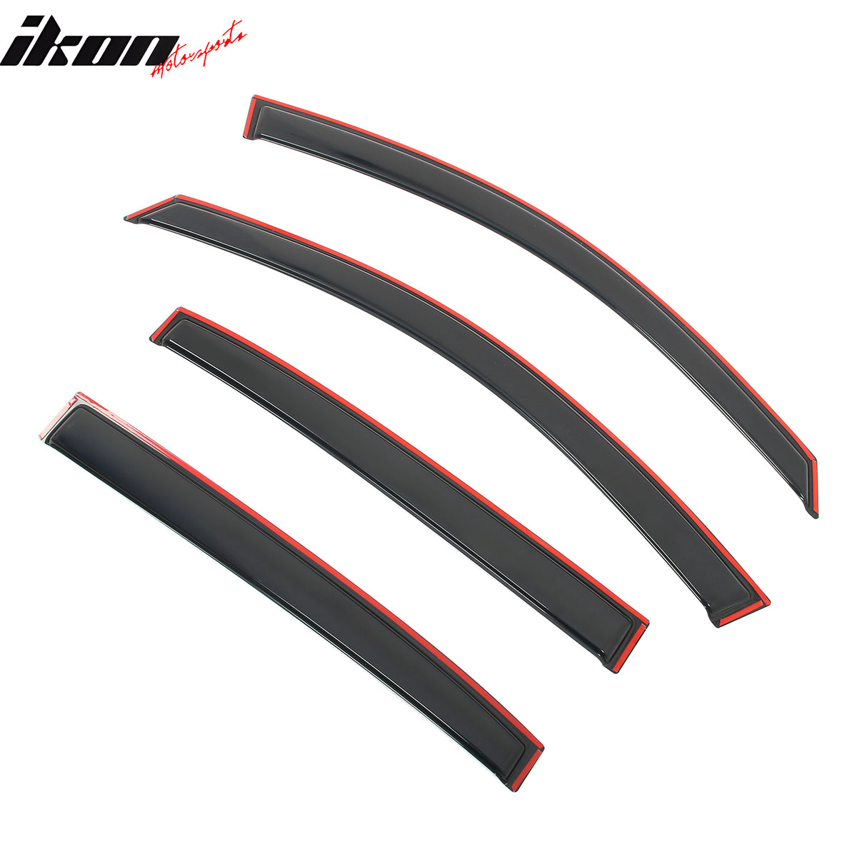 IKON MOTORSPORTS In Channel Window Visors Compatible with 2013-2017 Honda Accord Sedan, Slim Style Acrylic Smoke Rain Guards, Side Window Wind Deflectors 4PCS