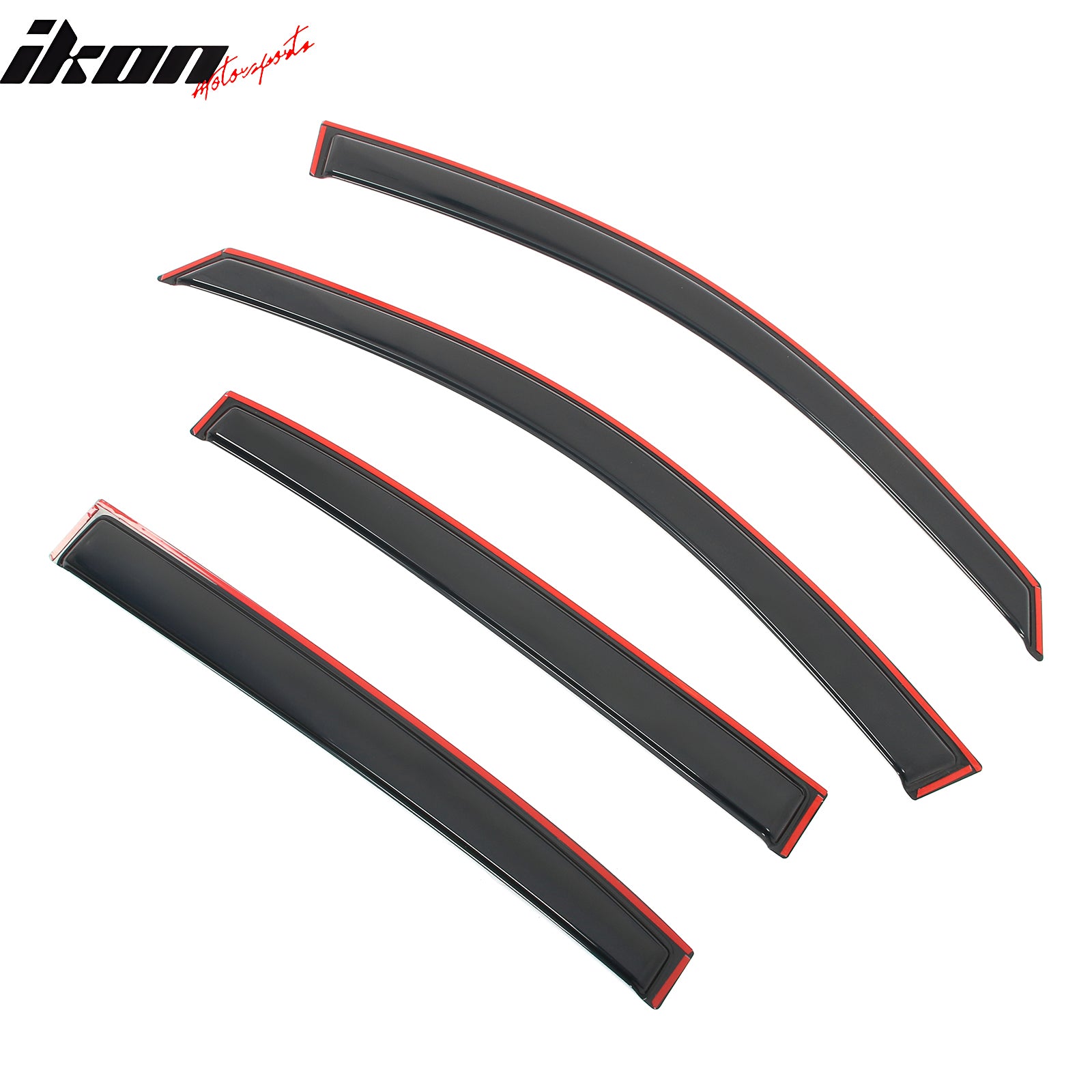 IKON MOTORSPORTS In Channel Window Visors Compatible with 2013-2017 Honda Accord Sedan, Slim Style Acrylic Smoke Rain Guards, Side Window Wind Deflectors 4PCS