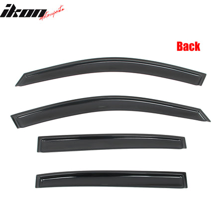 Fits 13-17 Honda Accord 4DR Sedan Window Visors In-Channel Rain Sun Guard Vent