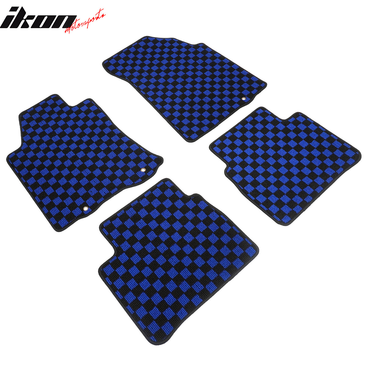 Fits 13-18 Nissan Altima Sedan Car Floor Mats Checkered Carpets Black Blue Plaid