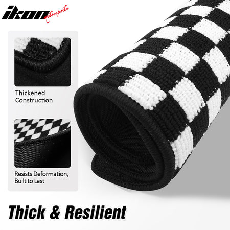 Fits 13-18 Nissan Altima Sedan Floor Mats Checkered Carpets Black White Plaid