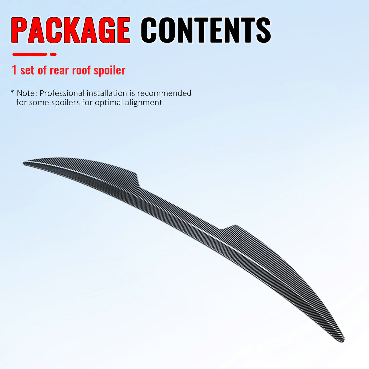 Fits 13-18 Ford Focus ST V Style Rear Roof Window Spoiler ABS Carbon Fiber Print
