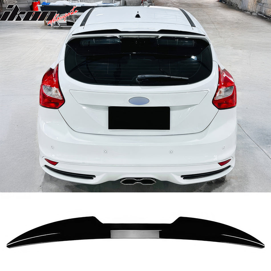 Rear Roof Window Spoiler Wing for Ford Focus ST 2013-2018 V Style Painted Gloss Black ABS Plastic