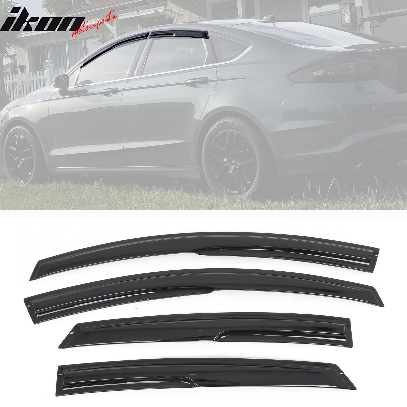IKON MOTORSPORTS Window Visors Compatible With 2013-2018 Ford