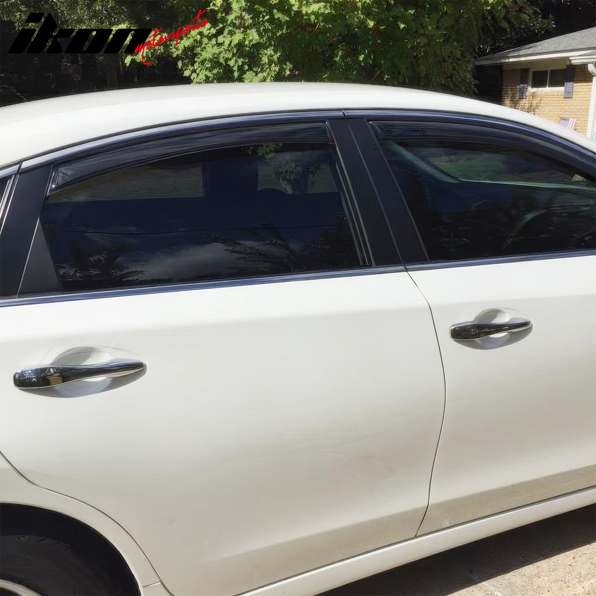 IKON MOTORSPORTS In Channel Window Visors Compatible with 2013-2018 Nissan Altima 4-Door Sedan, Slim Style Acrylic Smoke Rain Guards, Side Window Wind Deflectors 4PCS