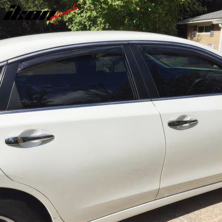 IKON MOTORSPORTS In Channel Window Visors Compatible with 2013-2018 Nissan Altima 4-Door Sedan, Slim Style Acrylic Smoke Rain Guards, Side Window Wind Deflectors 4PCS