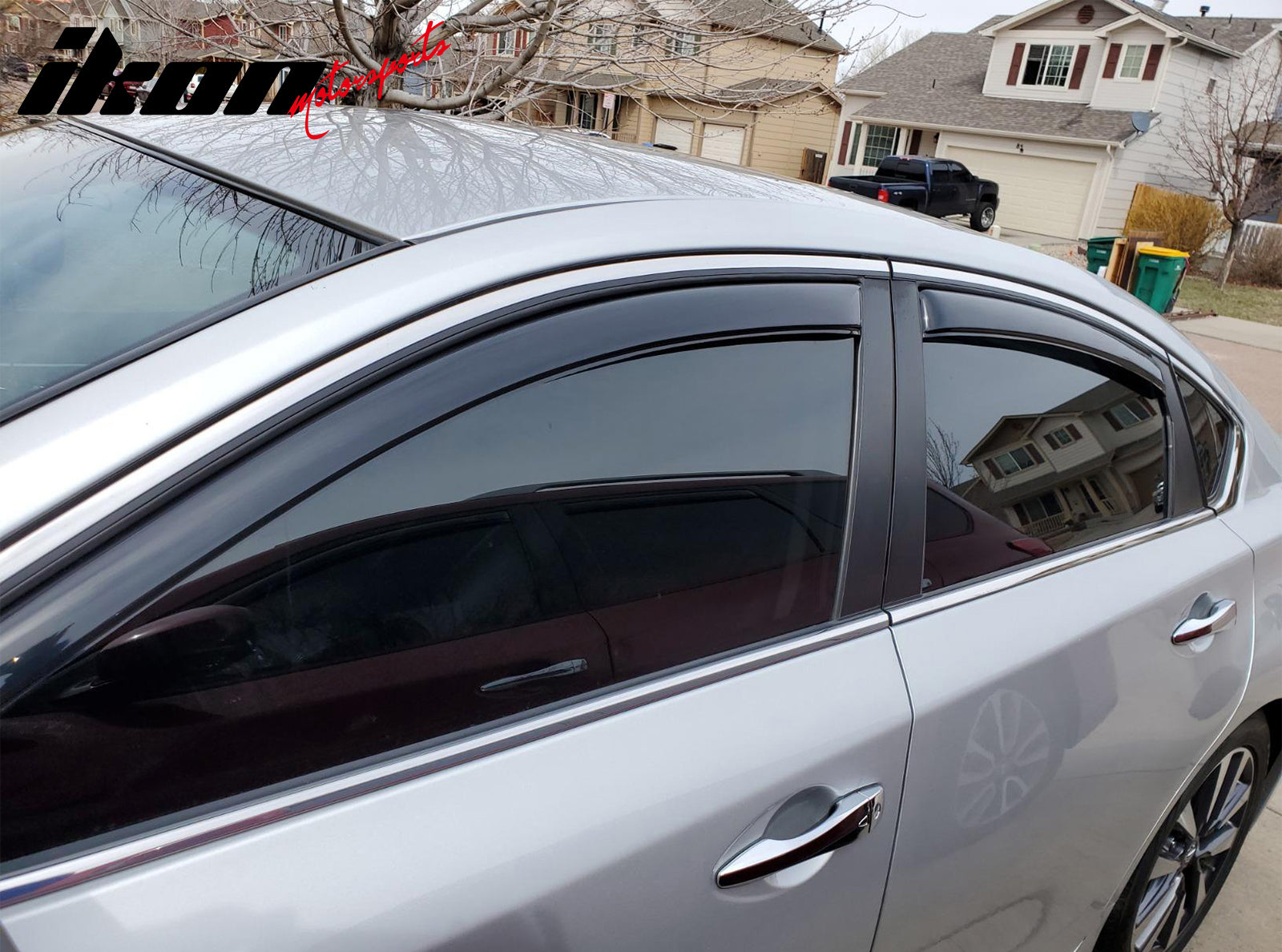 Fits 13-18 Nissan Altima Sedan 4PCS Window Visor Acrylic Deflectors - In-Channel