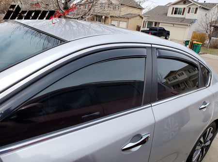 Fits 13-18 Nissan Altima Sedan 4PCS Window Visor Acrylic Deflectors - In-Channel