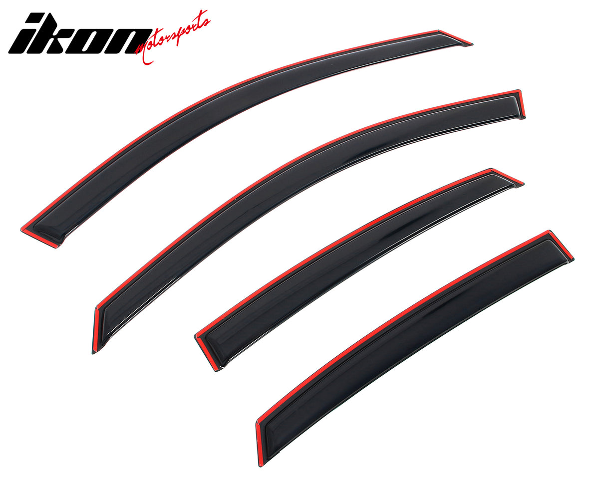 Fits 13-18 Nissan Altima Sedan 4PCS Window Visor Acrylic Deflectors - In-Channel