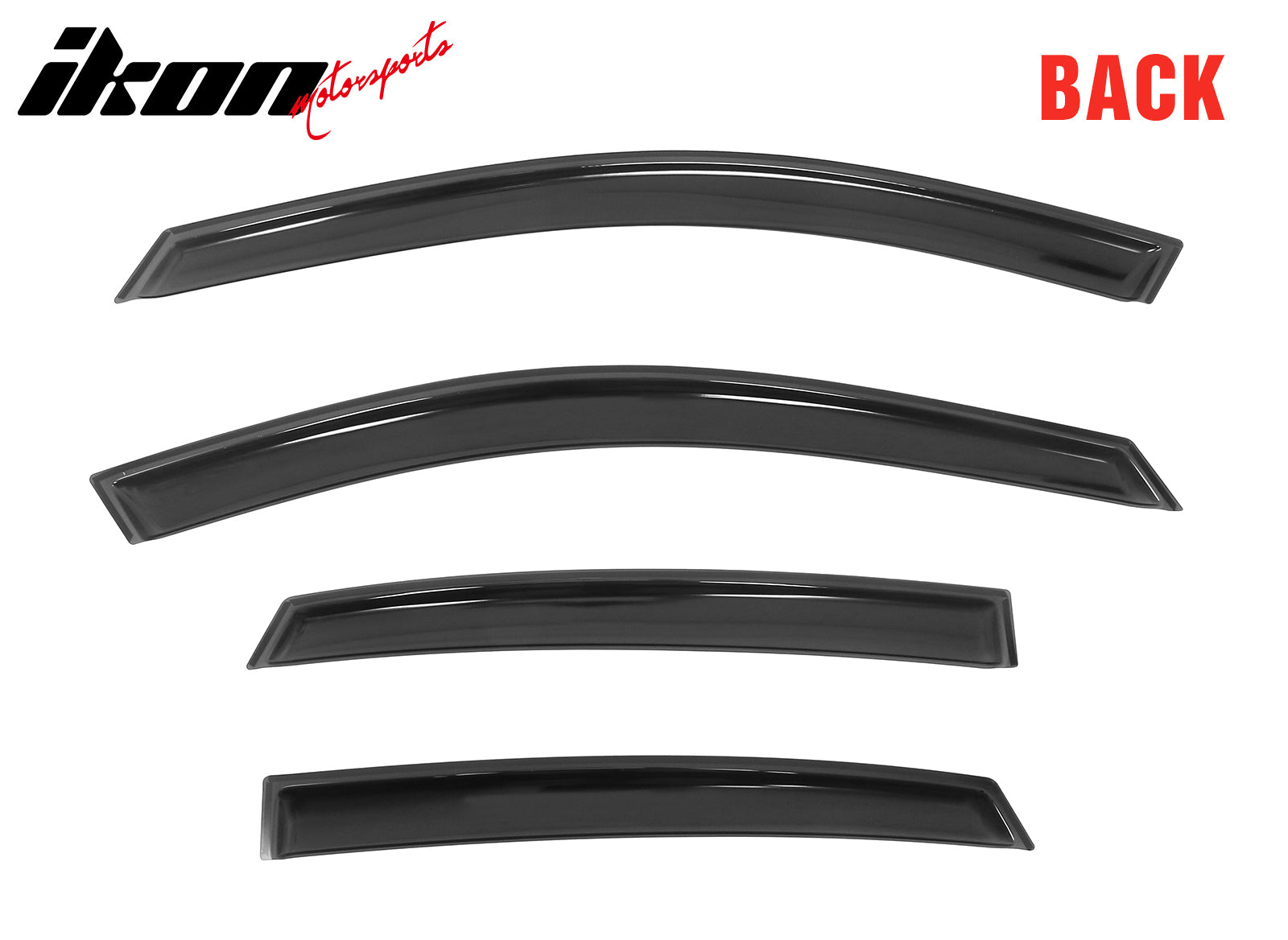 Fits 13-18 Nissan Altima Sedan 4PCS Window Visor Acrylic Deflectors - In-Channel