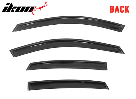 Fits 13-18 Nissan Altima Sedan 4PCS Window Visor Acrylic Deflectors - In-Channel