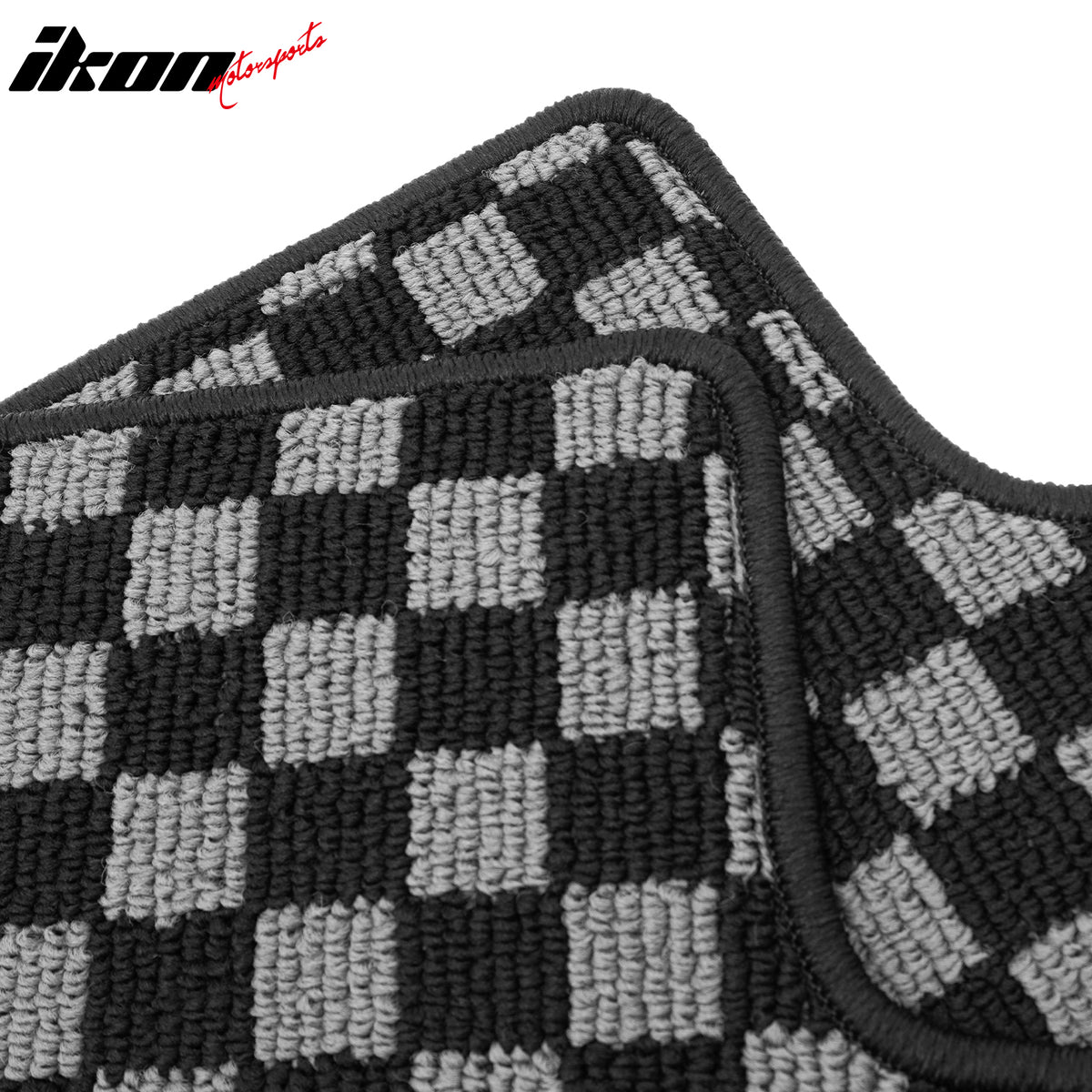Fits 13-19 Nissan Sentra Floor Mats Non-Slip Carpet Checkered Black Gray Plaid