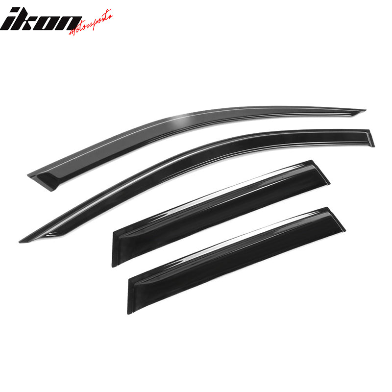 Fits 13-19 Audi A3 S3 RS3 Hatchback Tape-On Window Visors Sun Rain Guards 4PCS