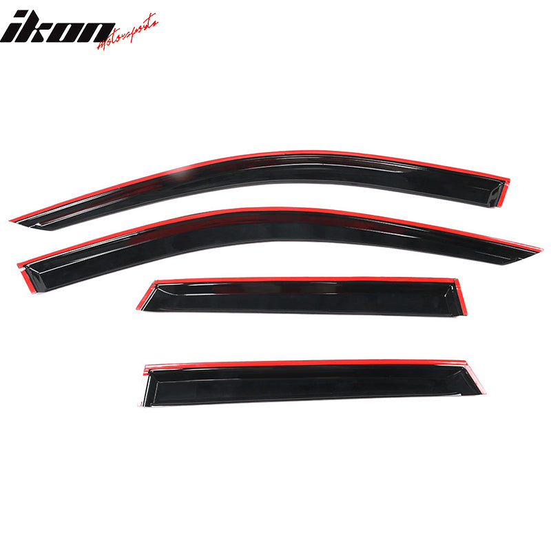Fits 13-19 Audi A3 S3 RS3 Hatchback Tape-On Window Visors Sun Rain Guards 4PCS