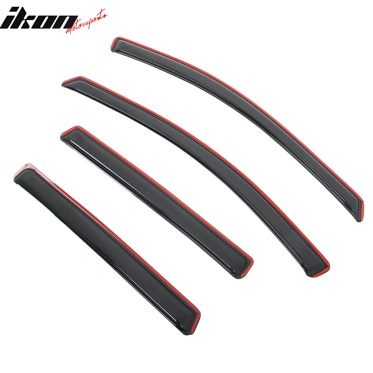 IKON MOTORSPORTS In Channel Window Visors Compatible with 2013-2019 Ford Escape, Slim Style Acrylic Smoke Rain Guards, Side Window Wind Deflectors 4PCS