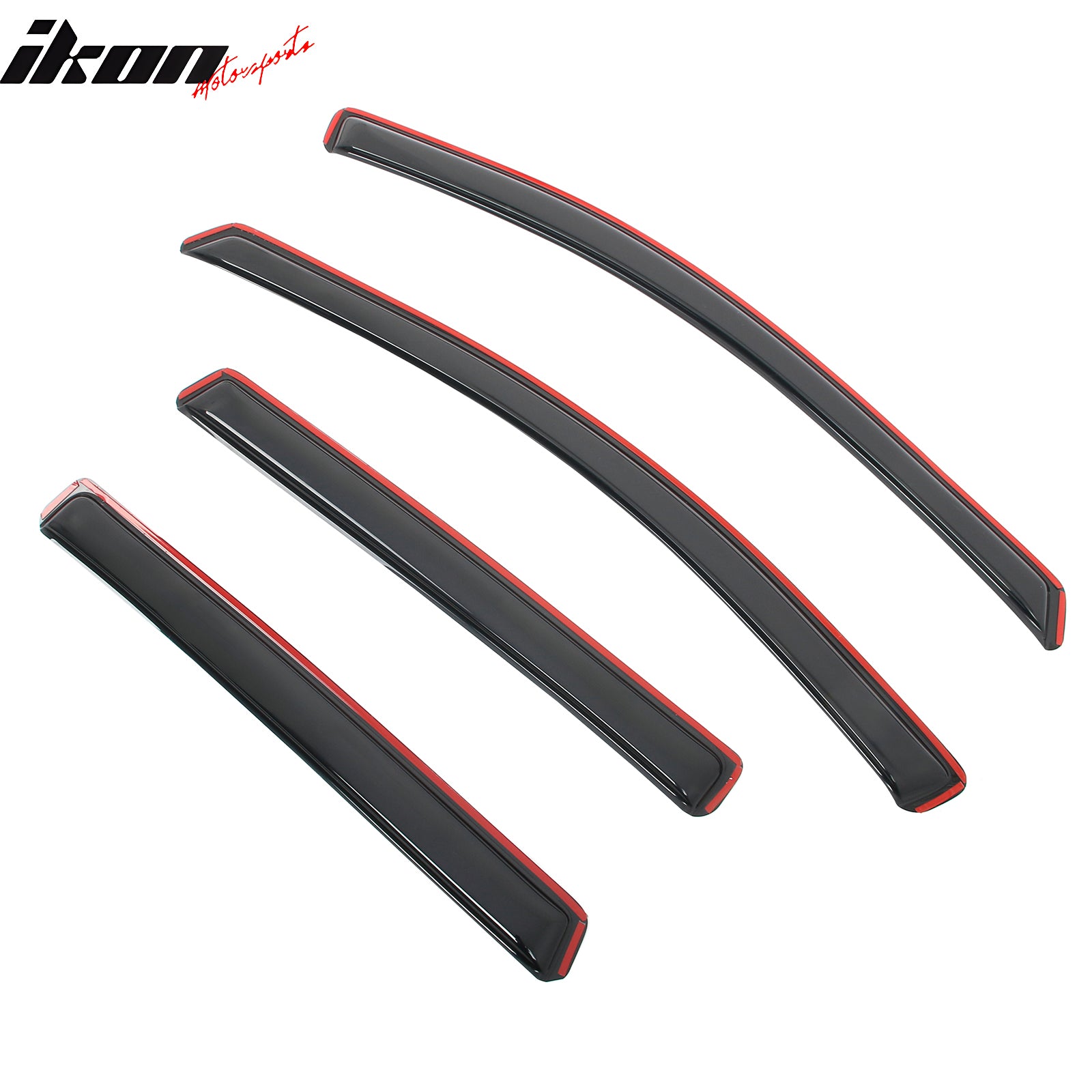 IKON MOTORSPORTS In Channel Window Visors Compatible with 2013-2019 Ford Escape, Slim Style Acrylic Smoke Rain Guards, Side Window Wind Deflectors 4PCS