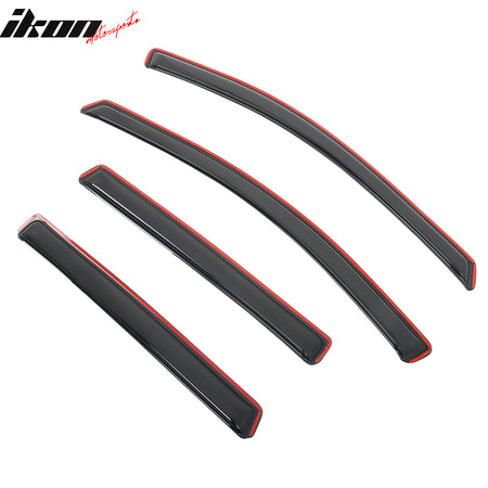 IKON MOTORSPORTS In Channel Window Visors Compatible with 2013-2019 Ford Escape, Slim Style Acrylic Smoke Rain Guards, Side Window Wind Deflectors 4PCS