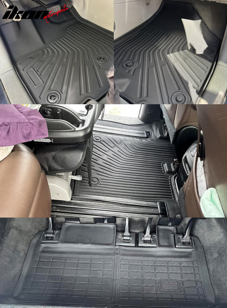 Fits 13-20 Toyota Sienna 8 Seats TPE 4PCS Floor Mats + Trunk Mat + Backrest Mats
