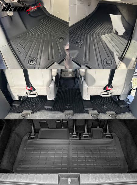 Fits 13-20 Toyota Sienna 7 Seats TPE Floor Mats 4PCS+ Trunk Mat + Backrest Mats