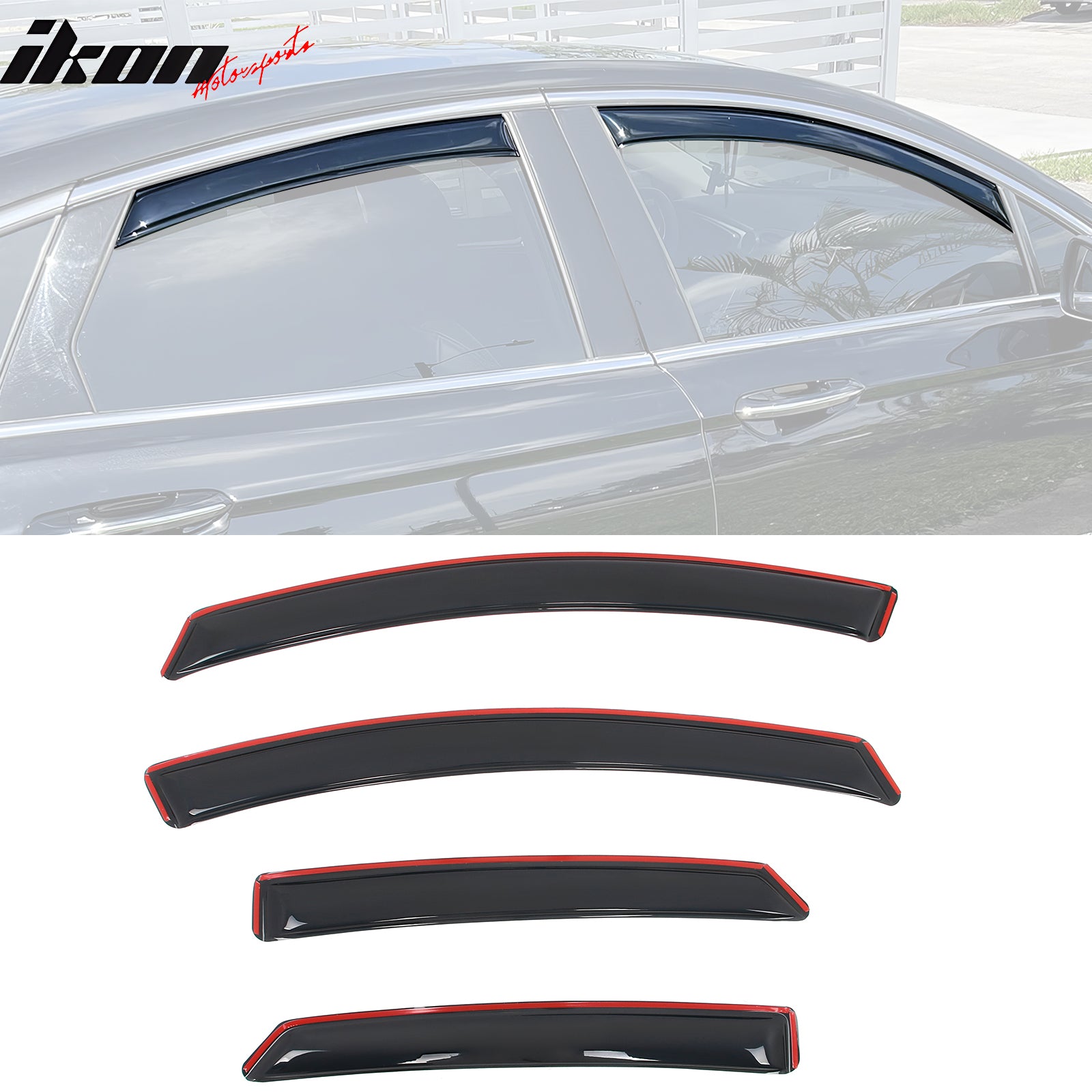 Fits 13-20 Ford Fusion In-Channel Window Visors Acrylic Rain