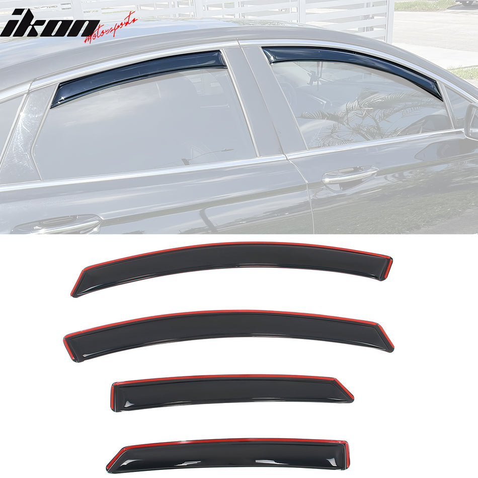 2013-2020 Ford Fusion In-Channel Window Visors Rain Deflectors 4PC Set