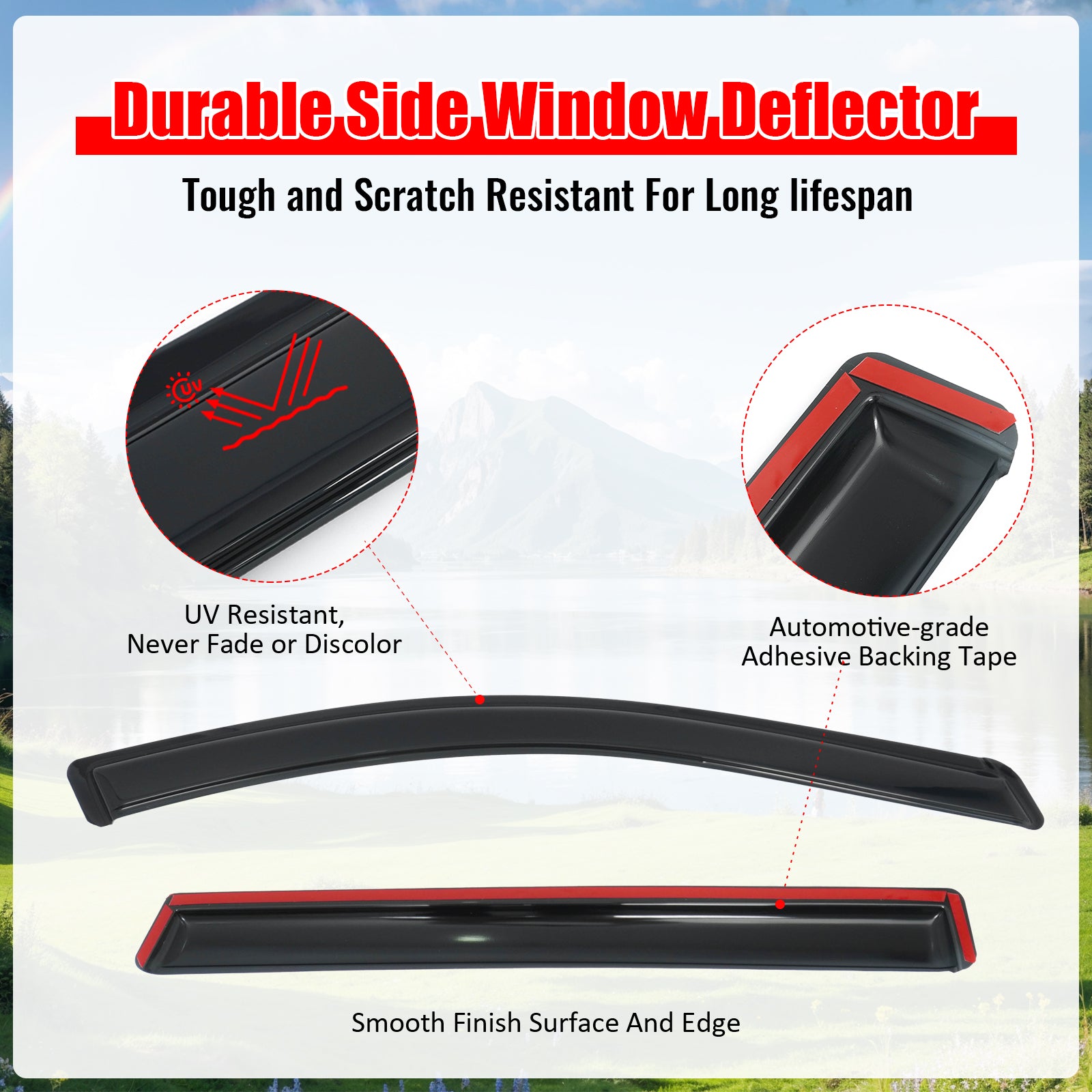Fits 13-20 Nissan Pathfinder 4PCS Window Visors Smoke Acrylic Deflectors Guard