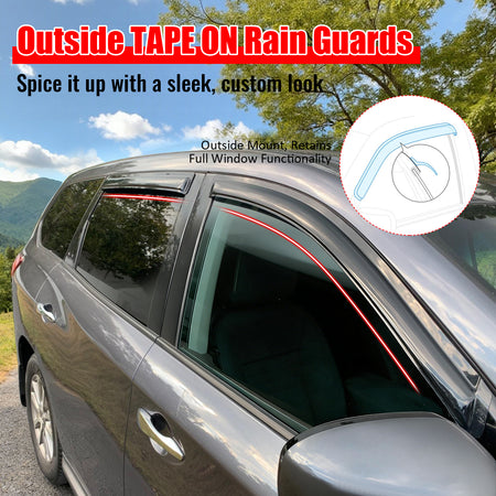 Fits 13-20 Nissan Pathfinder 4PCS Window Visors Smoke Acrylic Deflectors Guard