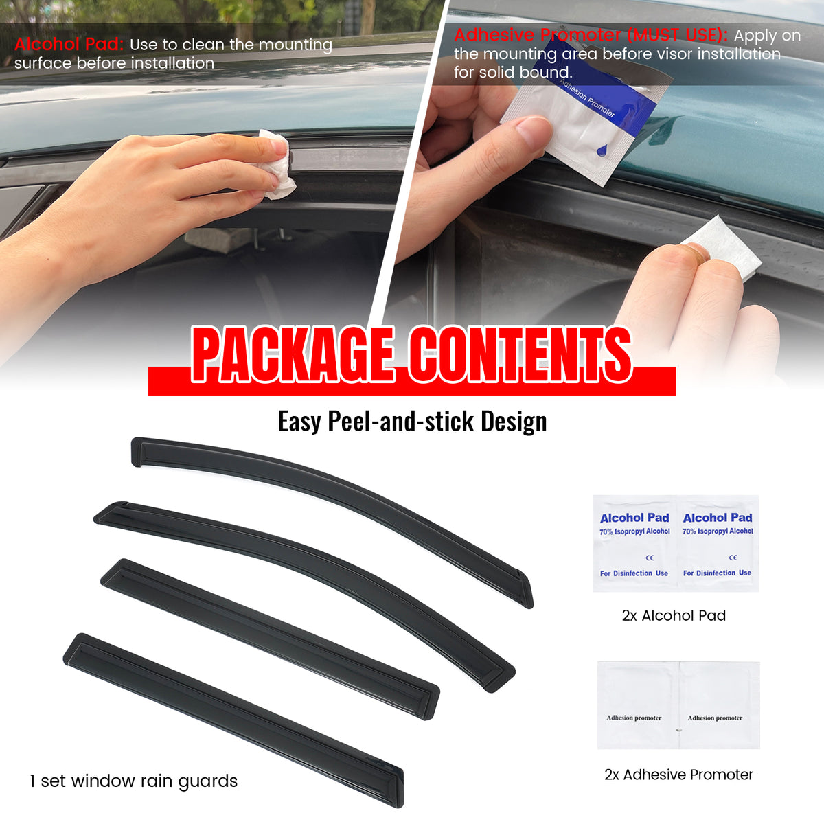 Fits 13-20 Nissan Pathfinder 4PCS Window Visors Smoke Acrylic Deflectors Guard