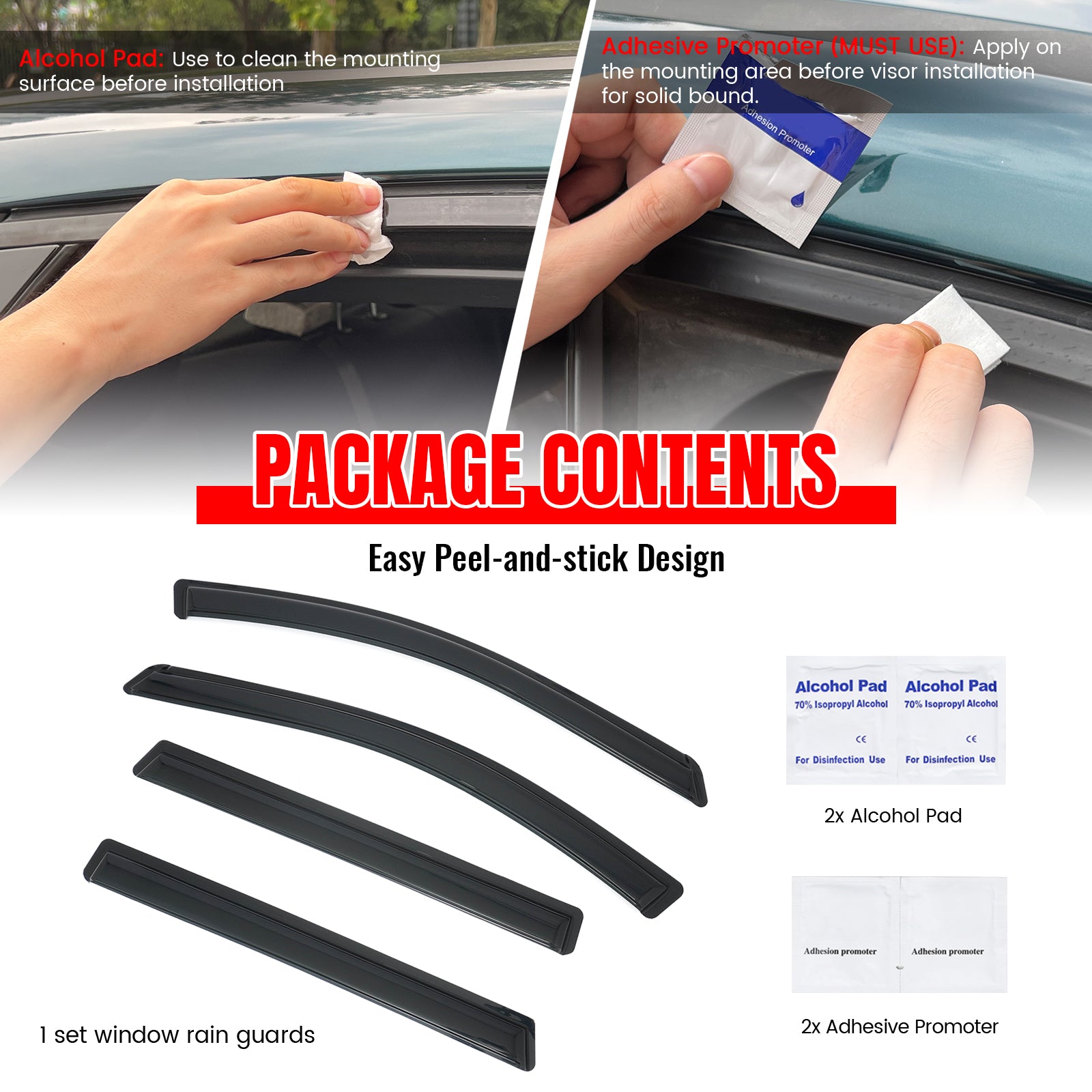 Fits 13-20 Nissan Pathfinder 4PCS Window Visors Smoke Acrylic Deflectors Guard
