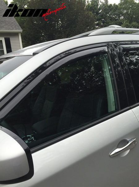 For 13-20 Nissan Pathfinder 4PC Side Window Visor Acrylic Deflectors- In-Channel