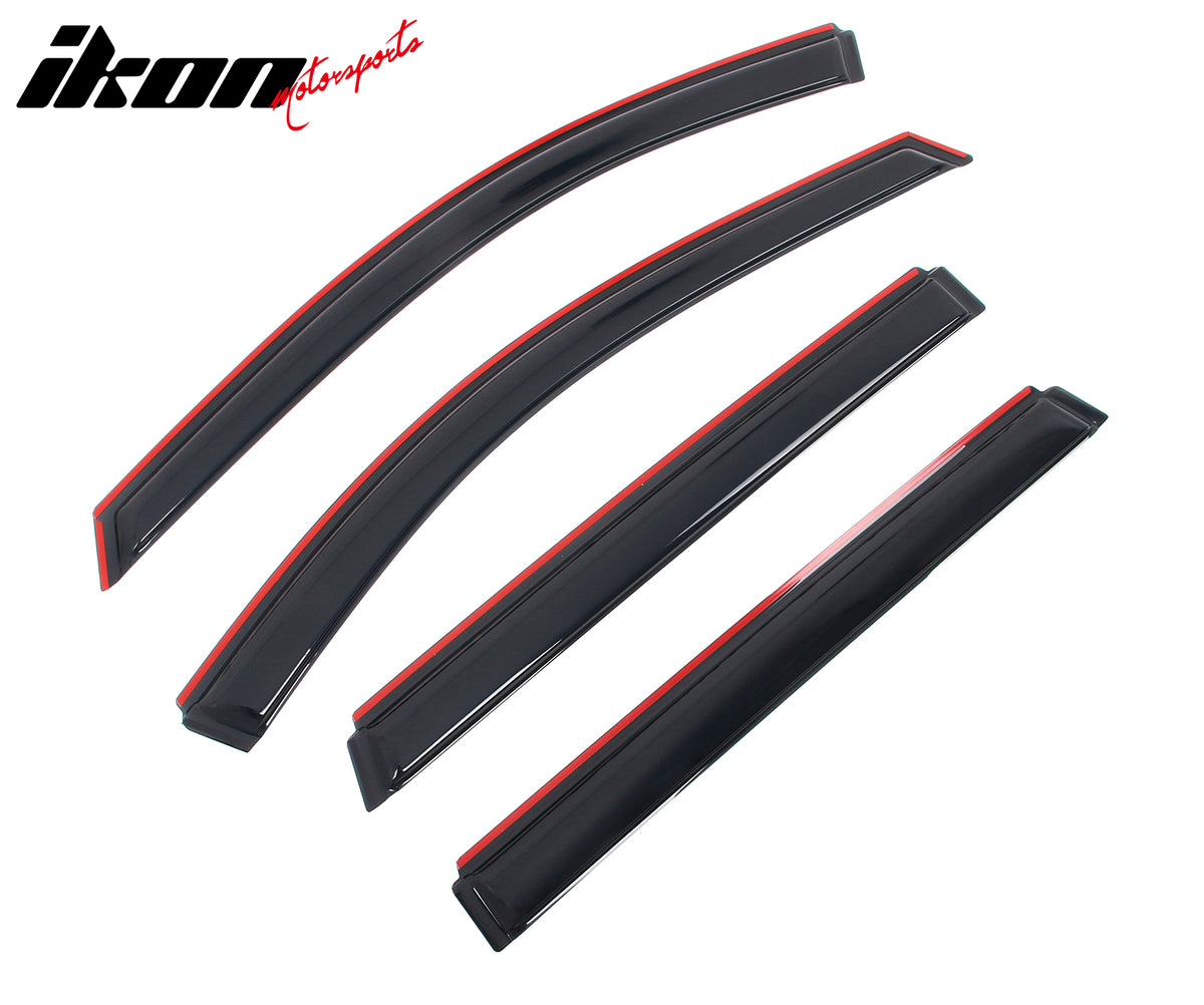For 13-20 Nissan Pathfinder 4PC Side Window Visor Acrylic Deflectors- In-Channel