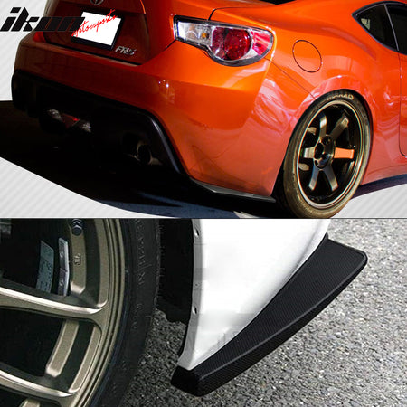 IKON MOTORSPORTS, Rear Bumper Lip Compatible with 2013-2016 Scion FR-S & 2013-2020 Subaru BRZ & 2012-2016 Toyota 86, CS Style Unpainted Black PU Rear Diffuser Spoiler Splitter Valance Bottom Line