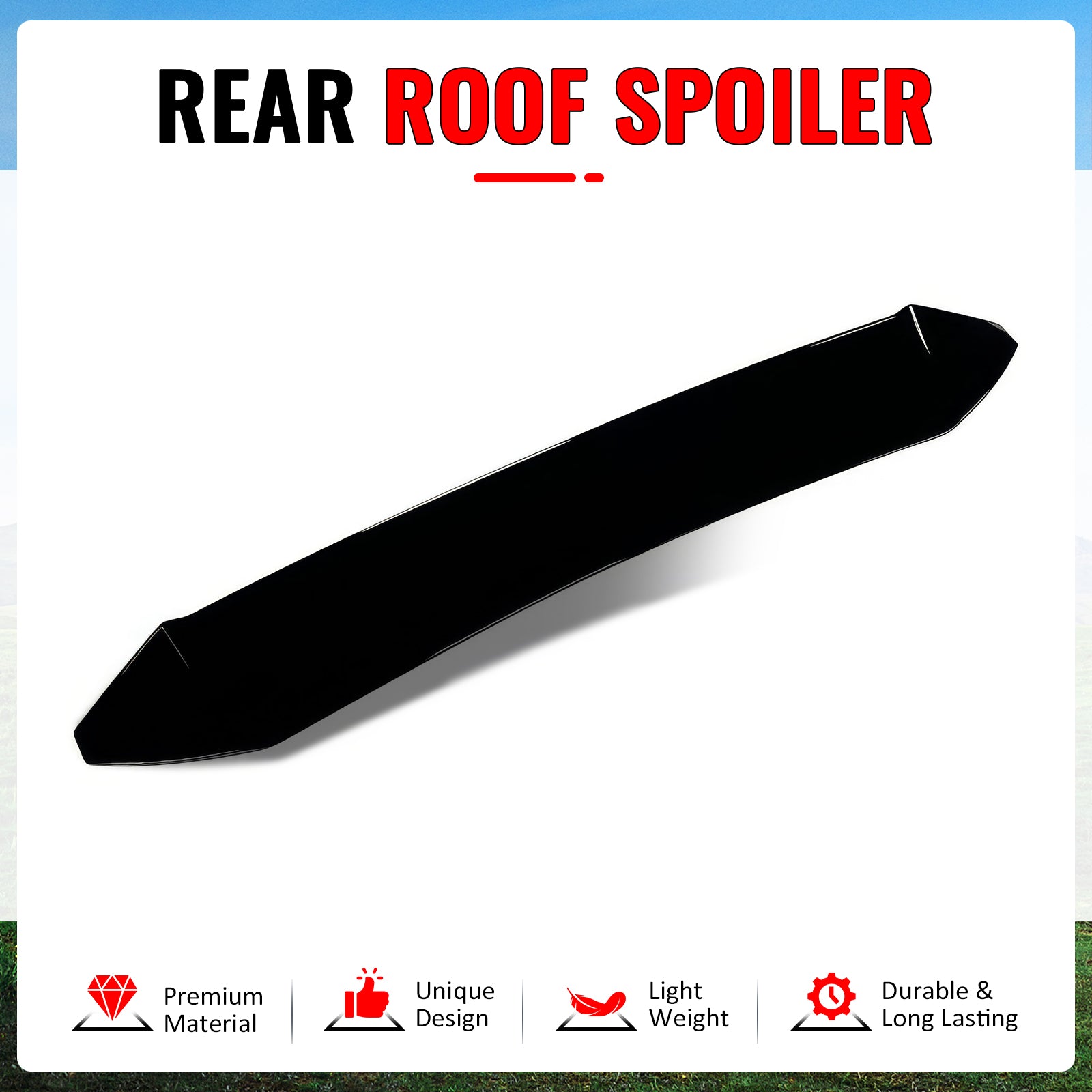 Fits 13-20 Toyota 86 BRZ FR-S IKON V3 Gloss Black Rear Window Roof Spoiler ABS