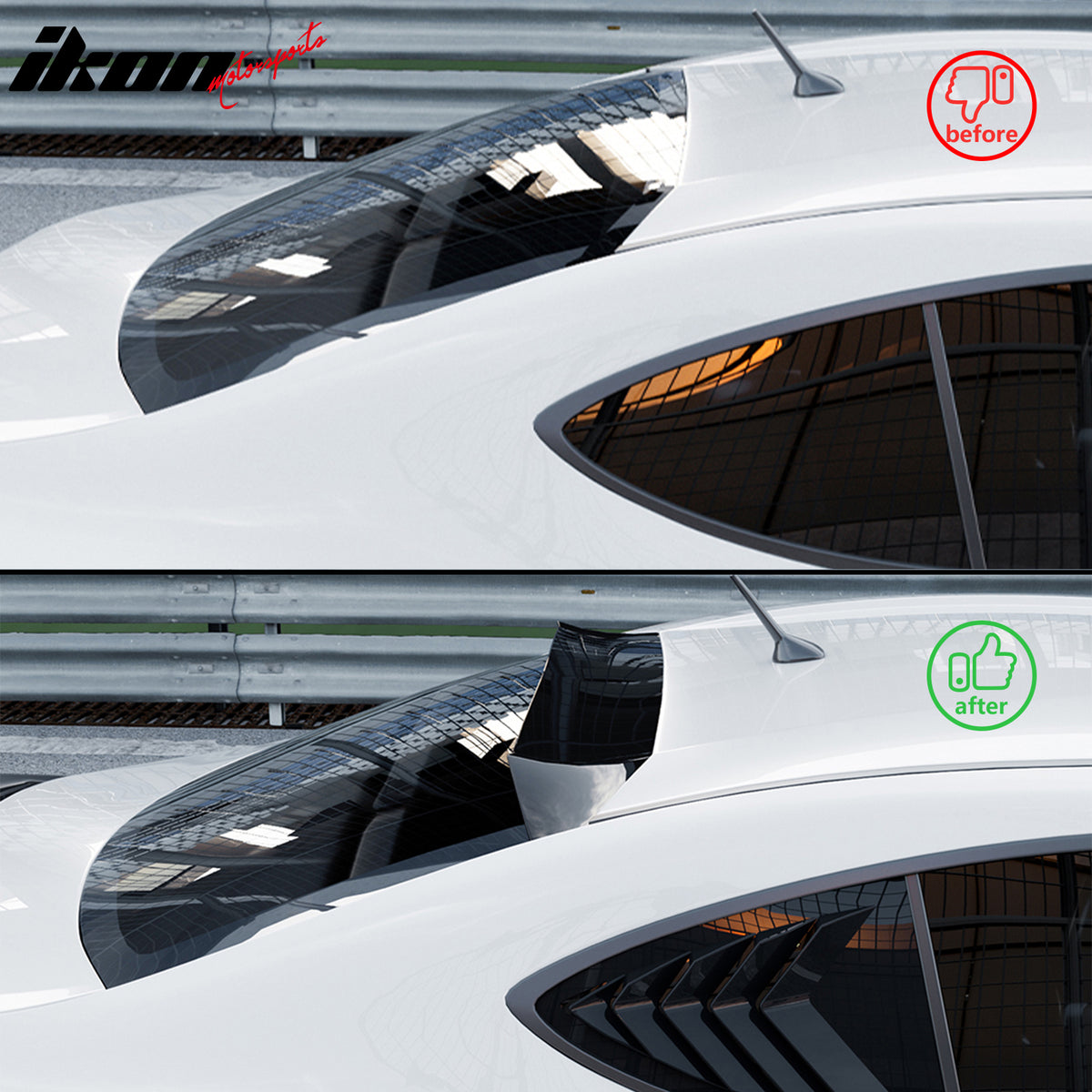 Fits 13-20 Toyota 86 BRZ FR-S IKON V3 Gloss Black Rear Window Roof Spoiler ABS