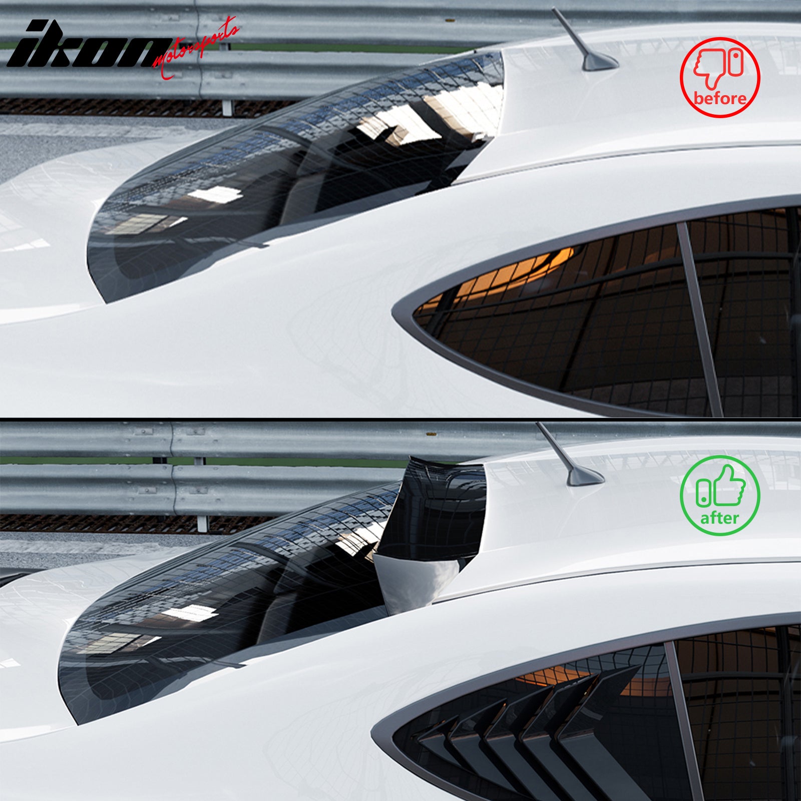 Fits 13-20 Toyota 86 BRZ FR-S IKON V3 Gloss Black Rear Window Roof Spoiler ABS