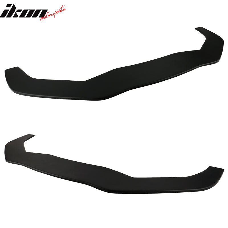 IKON MOTORSPORTS, Front Splitter Lip & Rods Compatible With 2013-2020 Toyota 86, Matte Black Polypropylene Replacement Bodykit Air Dam Chin Bumper Spoiler Lip With Blue Rods