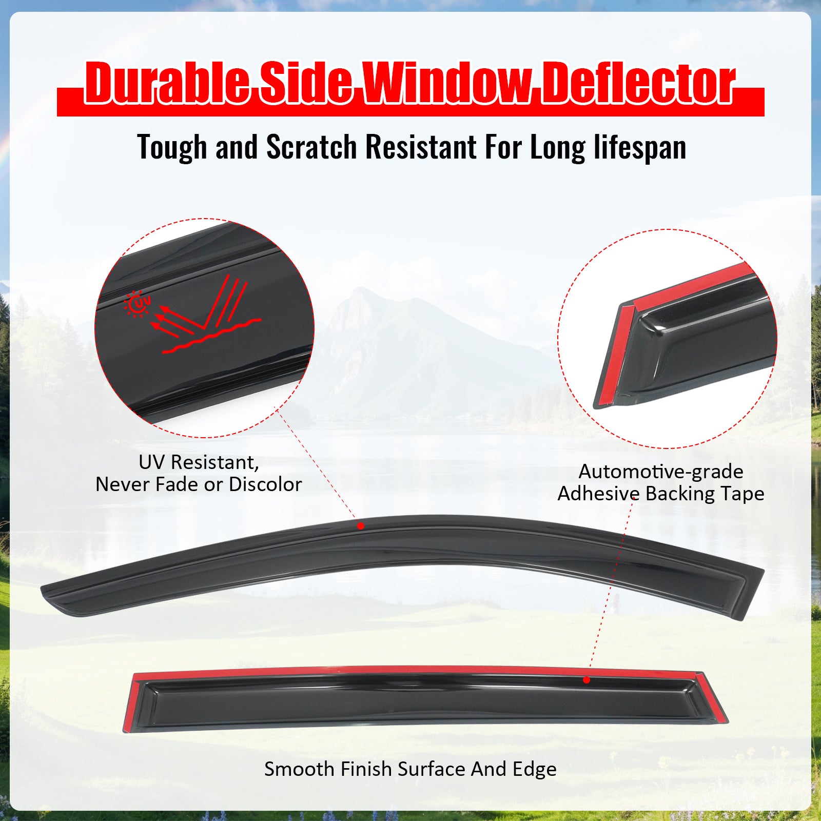 Fits 14-21 Infiniti QX60& 2013 JX35 4PCS Window Visors Smoke Acrylic Rain Shade