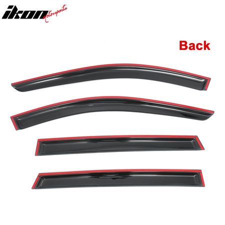 Fits 14-21 Infiniti QX60& 2013 JX35 4PCS Window Visors Smoke Acrylic Rain Shade