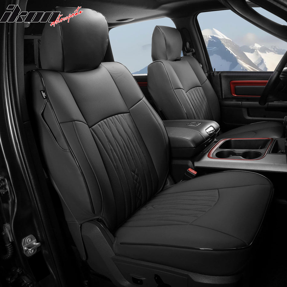 2013-2025 Ram 1500& 2013-2026 2500 3500 Front Row Seat Covers Black