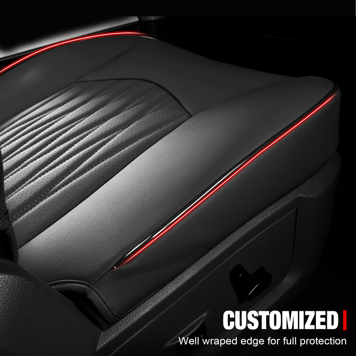 Fits 13-25 Dodge Ram 1500 13-26 2500 3500 Front Row Seat Covers Protector Black