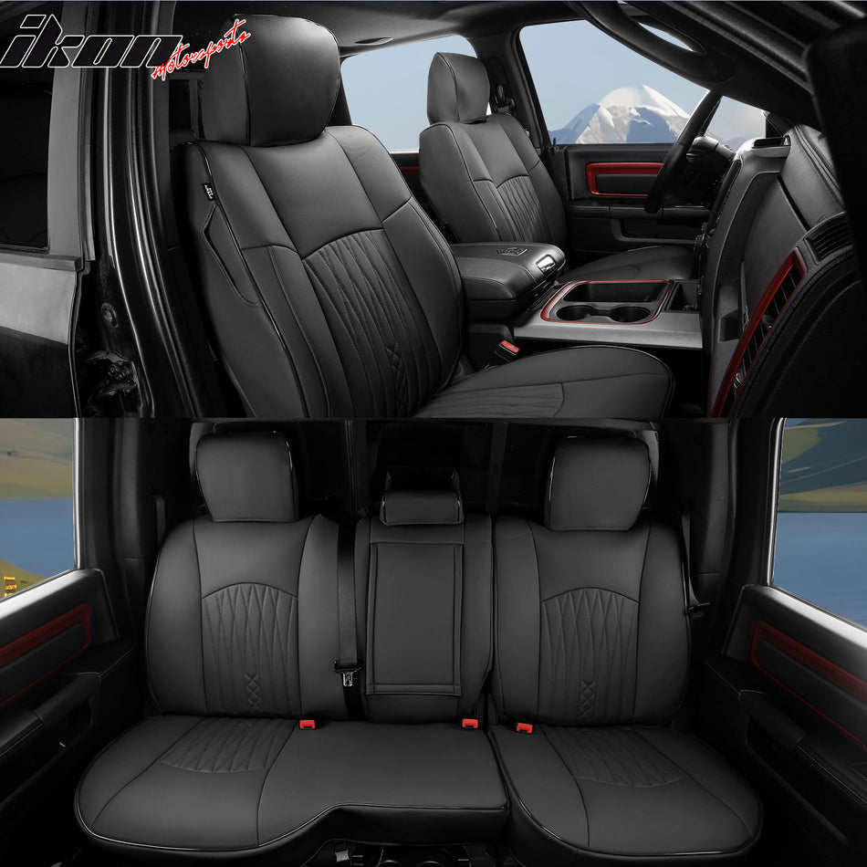 2013-2025 Ram 1500& 2013-2026 Ram 2500 3500 Seat Covers Full Set Black
