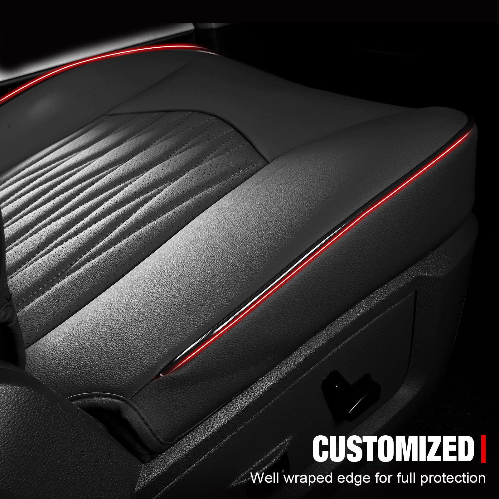 Fits 13-25 Dodge Ram 1500 13-26 2500 3500 Front Rear Seat Covers Full Set Black