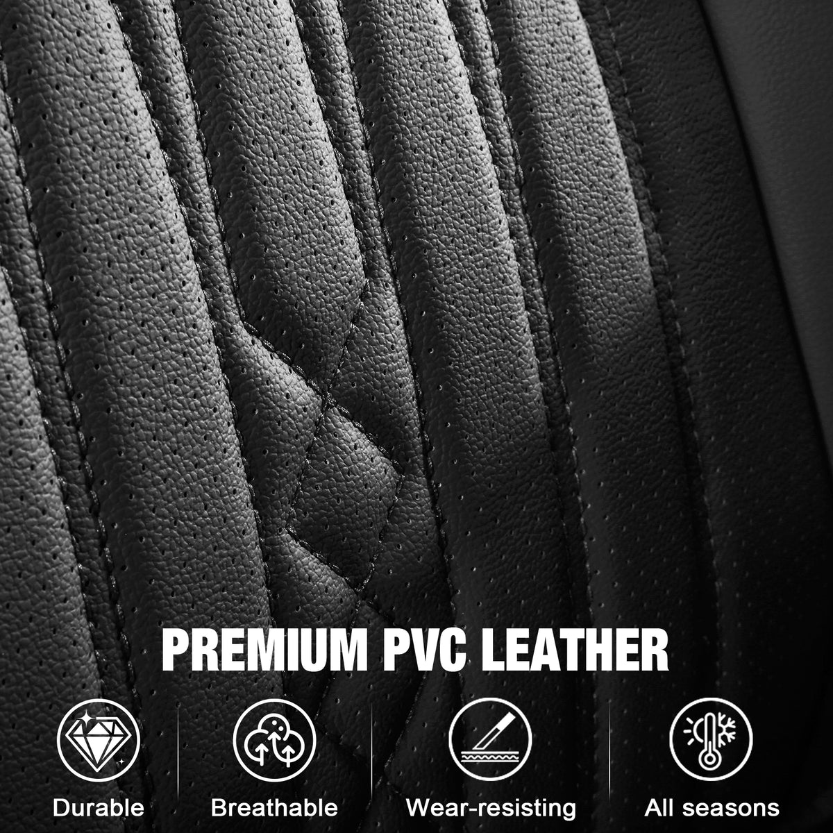 Fits 13-25 Dodge Ram 1500 13-26 2500 3500 Front Rear Seat Covers Full Set Black