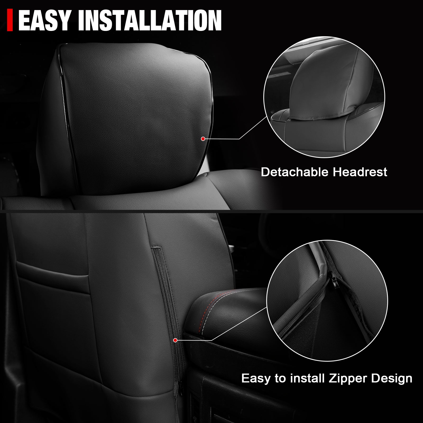 Fits 13-25 Dodge Ram 1500 13-26 2500 3500 Front Rear Seat Covers Full Set Black