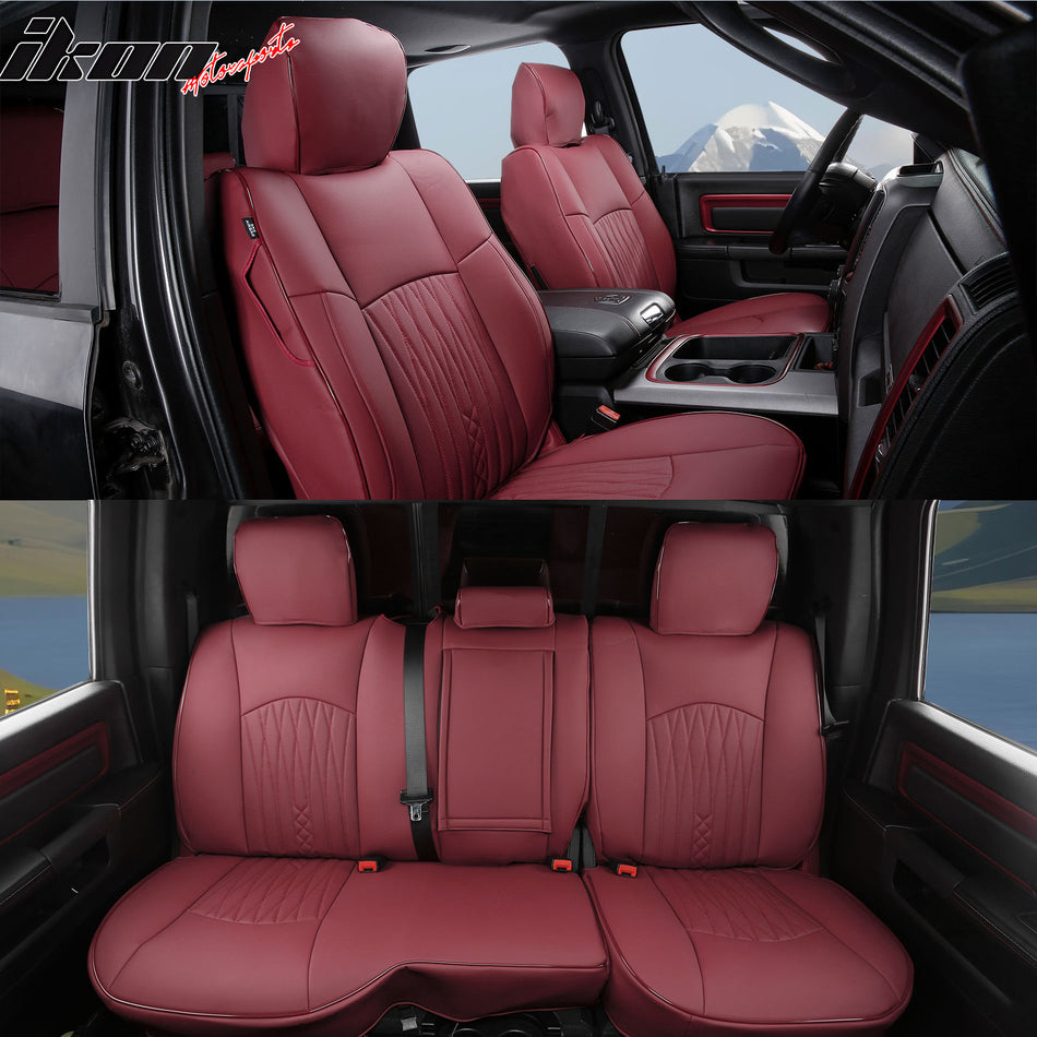 2013-2025 Ram 1500 2013-2026 Ram 2500 3500 Seat Covers Full Set Red