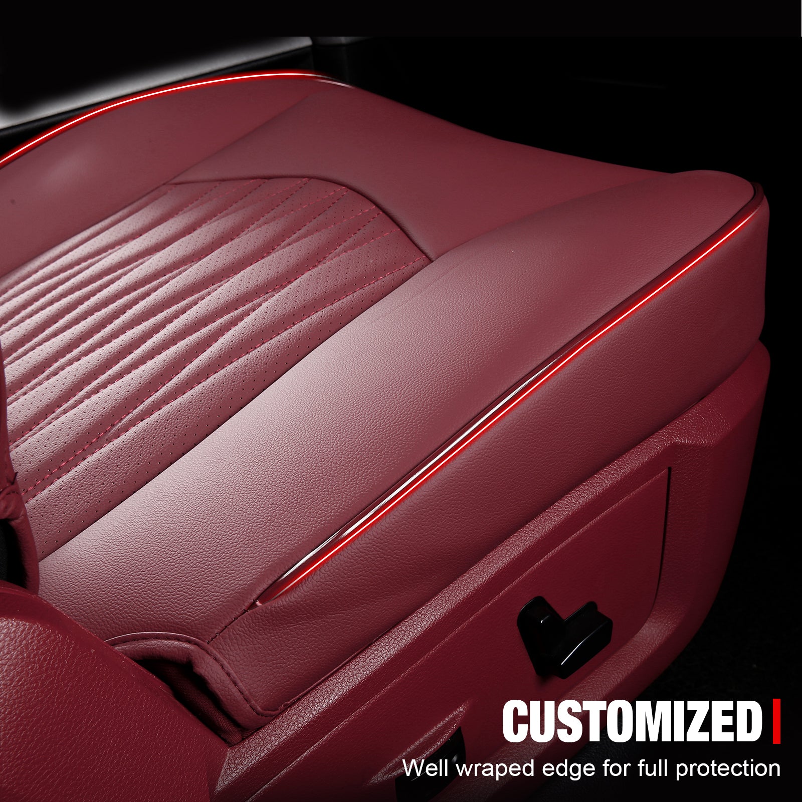 Fits 13-25 Dodge Ram 1500 13-26 2500 3500 Seat Covers Protector Full Set Red