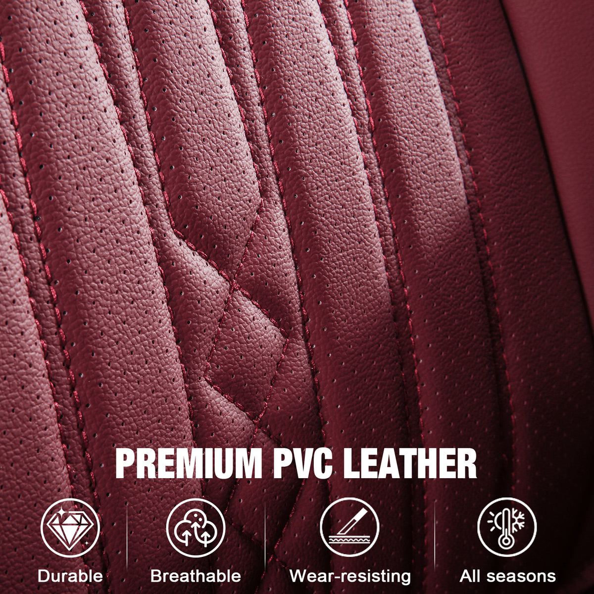 Fits 13-25 Dodge Ram 1500 13-26 2500 3500 Seat Covers Protector Full Set Red