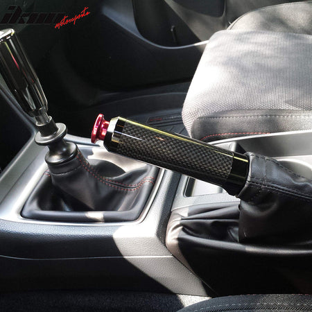 IKON MOTORSPORTS E-Brake Handle, Compatible with 13-16 Scion FR-S 13-20 Subaru BRZ XV/Crosstrek 17-20 Toyota 86 22-25 WRX 15-21 Impreza WRX STI 14-24 Forester, Carbon Fiber CF Handbrake E-Brake Handle
